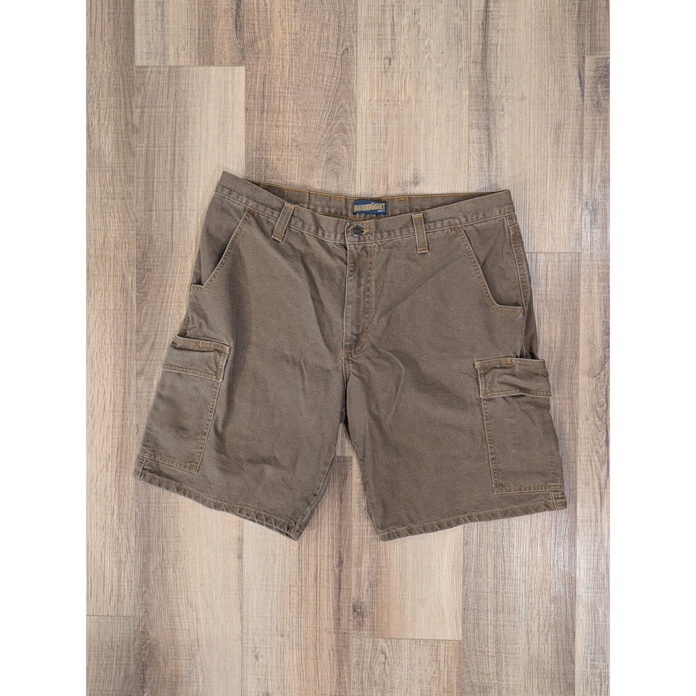 Diamond Gusset Jean Co Cargo Shorts Mens 38 Brown Made USA Workwear Canvas